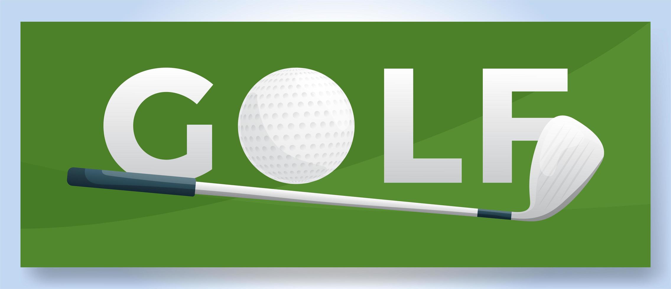 vettore tipografia parola golf logo. logotipo di sport con attrezzature per l'illustrazione di vettore di progettazione di stampa