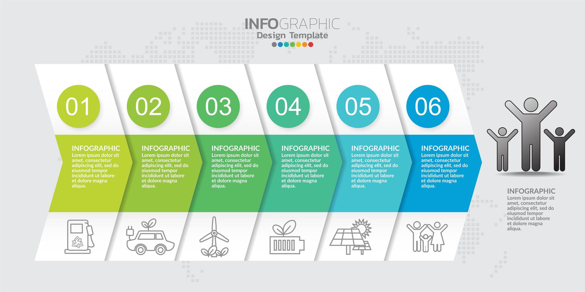 elementi infografici per contenuto, diagramma, diagramma di flusso, passaggi, parti, sequenza temporale, flusso di lavoro, grafico. vettore