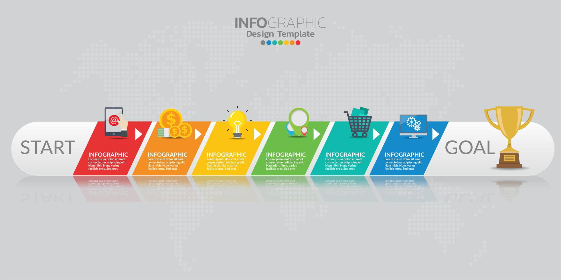 elementi infografici per contenuto, diagramma, diagramma di flusso, passaggi, parti, sequenza temporale, flusso di lavoro, grafico. vettore