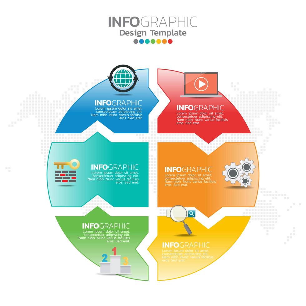 illustrazione di concetto infografica di infografica seo con modello di layout aziendale. vettore