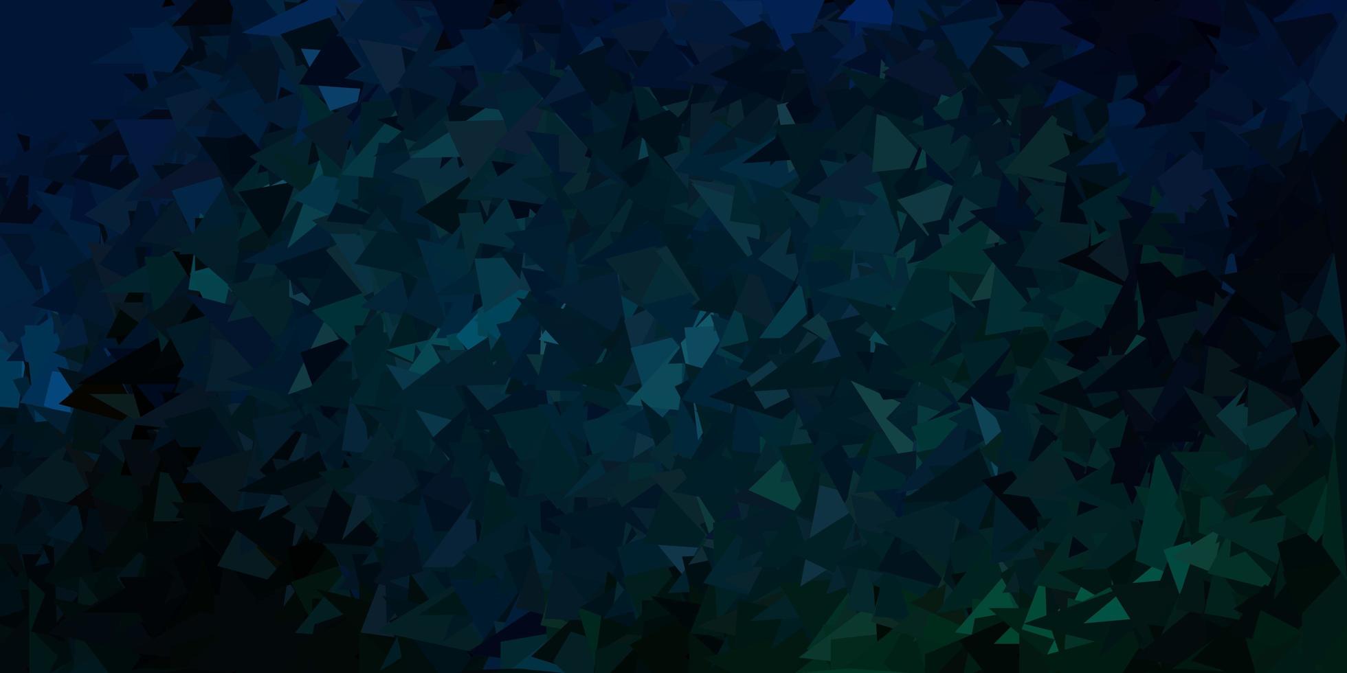 sfondo poligonale vettoriale blu scuro, verde.