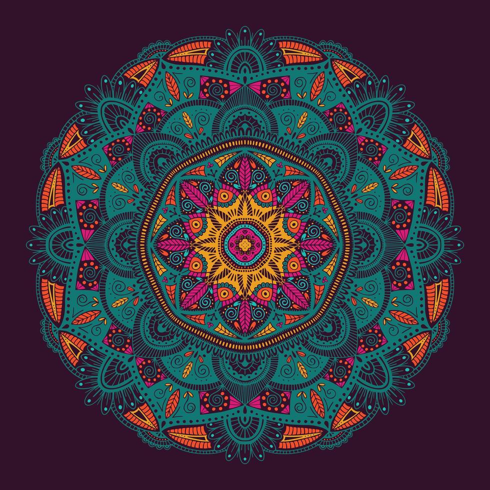 mandala etnica floreale ornamentale colorato vettore