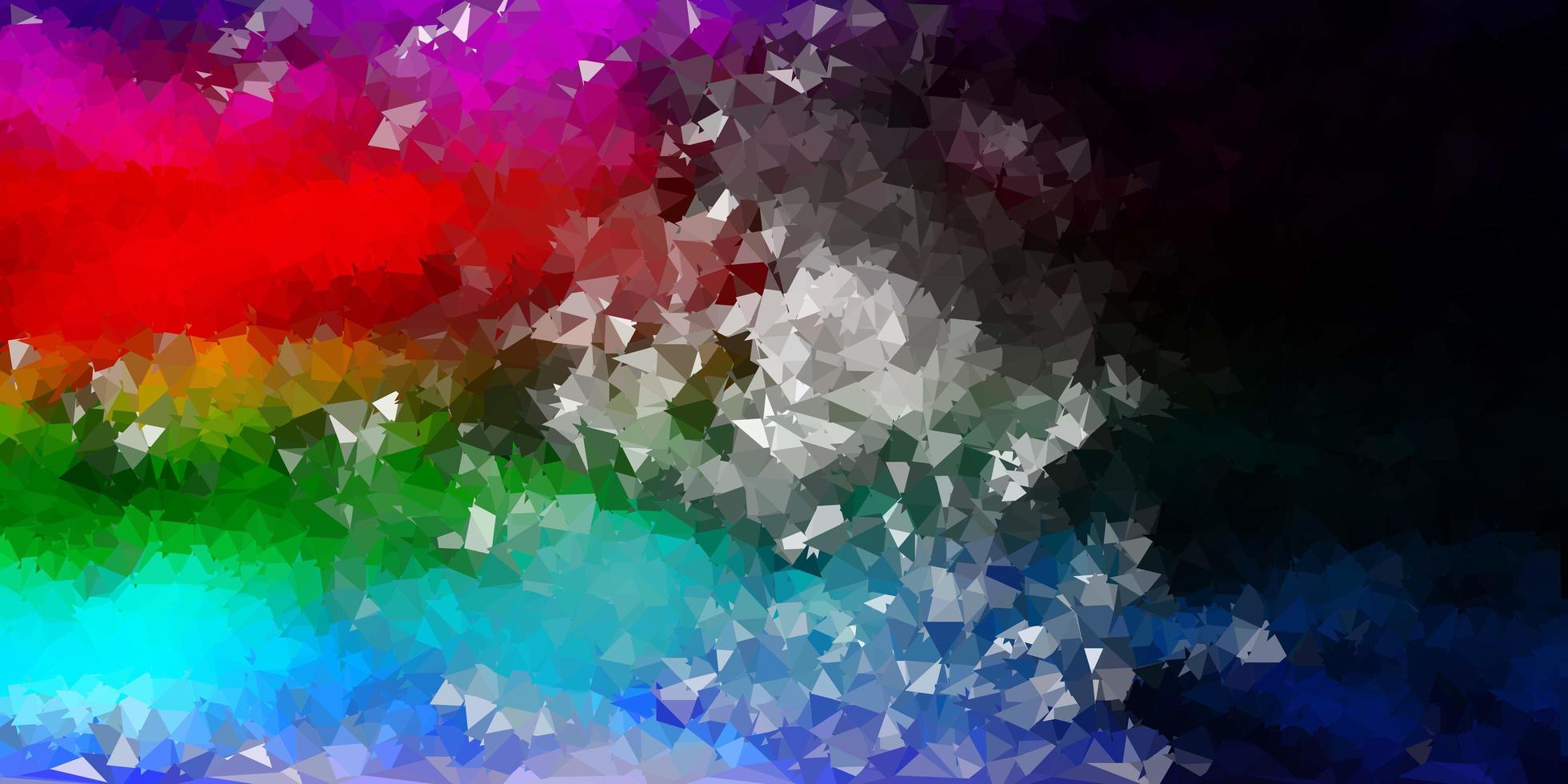 layout di triangolo poli vettoriale multicolore scuro.