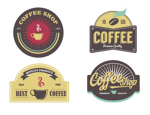 Pacchetto di vettore dell'etichetta di logo della caffetteria