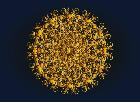 arabesco dorato persiano islamico mandala design vettore