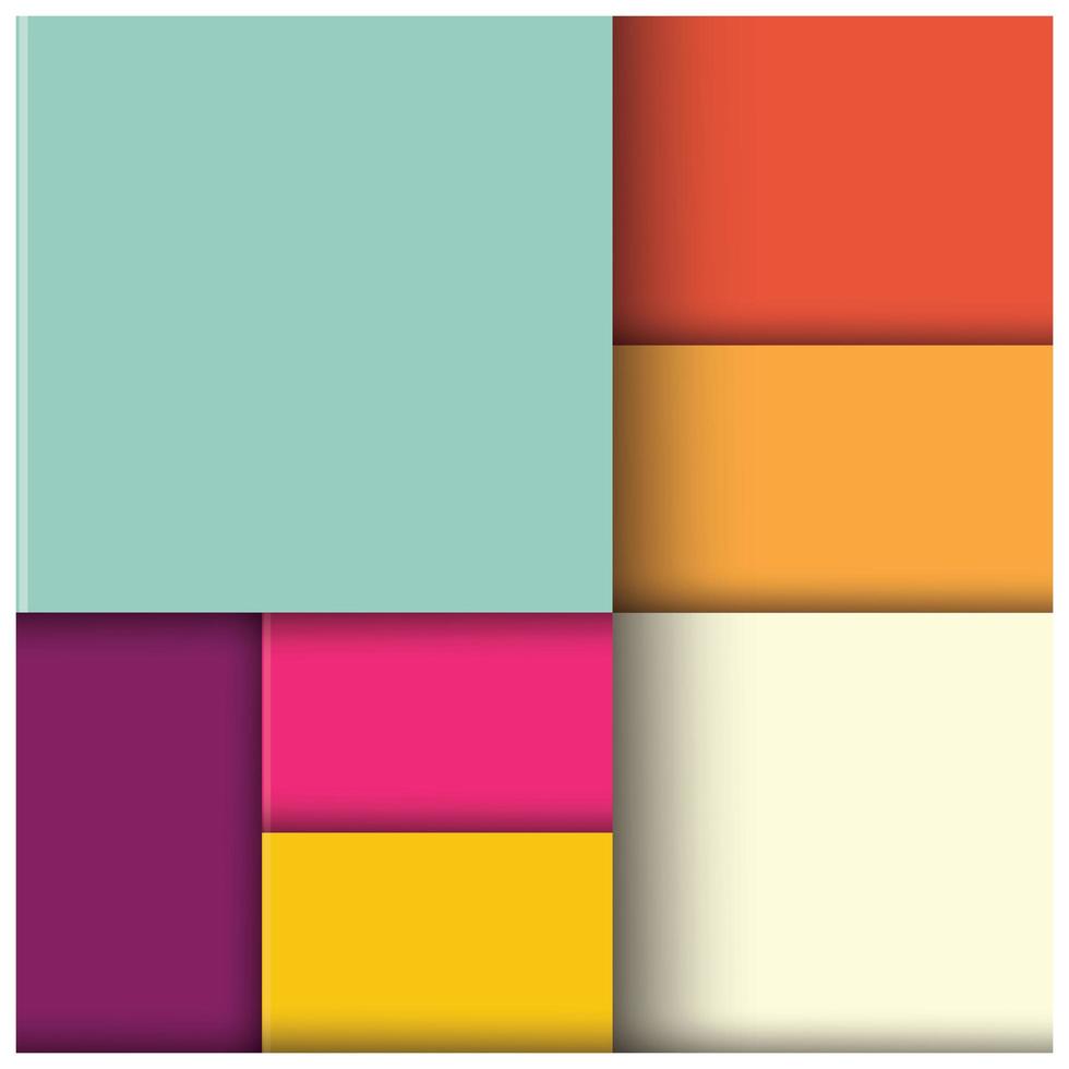 astratto sfondo quadrato 3d con piastrelle colorate vettore