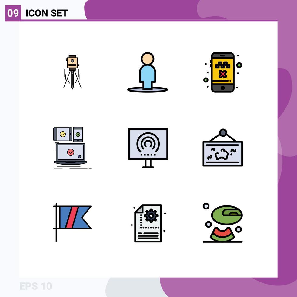 azione vettore icona imballare di 9 linea segni e simboli per del desktop di risposta taxi mobile computer modificabile vettore design elementi