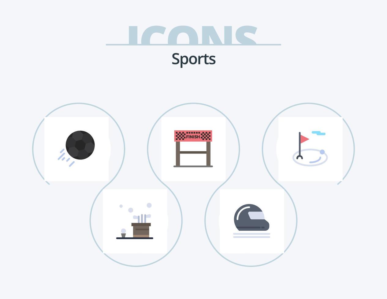 gli sport piatto icona imballare 5 icona design. linea. sport. sicurezza. calcio. calcio vettore