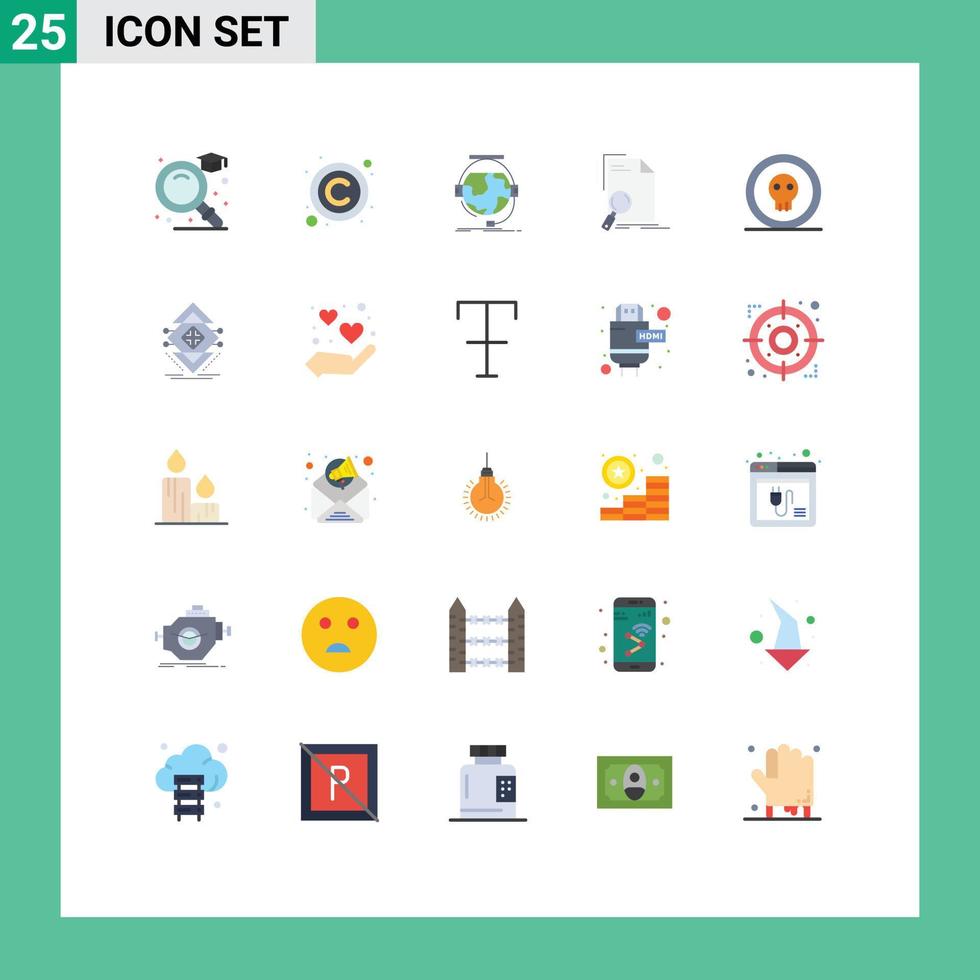 gruppo di 25 piatto colori segni e simboli per pagina file consultazione documento supporto modificabile vettore design elementi