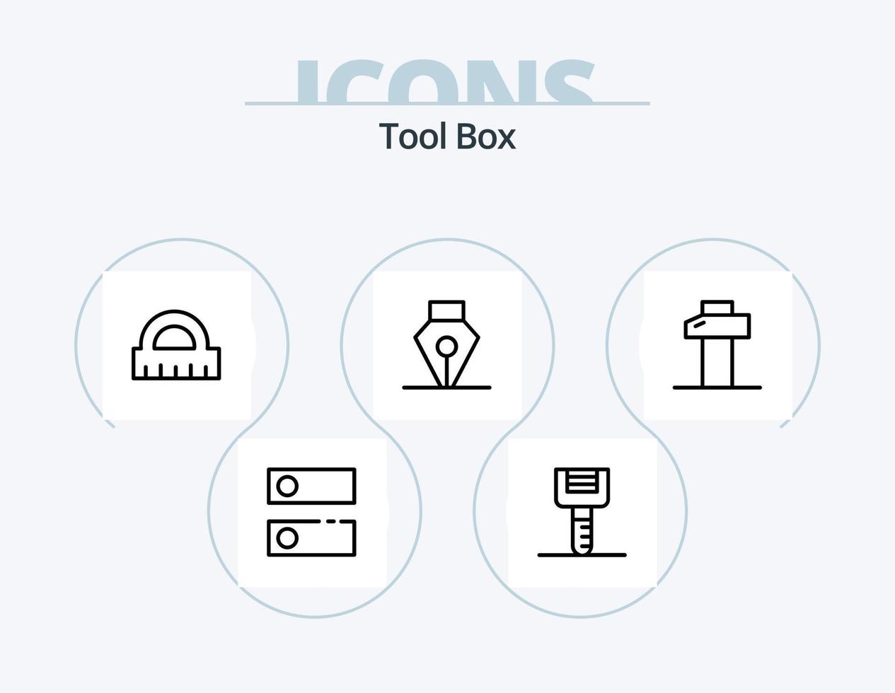 utensili linea icona imballare 5 icona design. . attrezzo. . utensili vettore