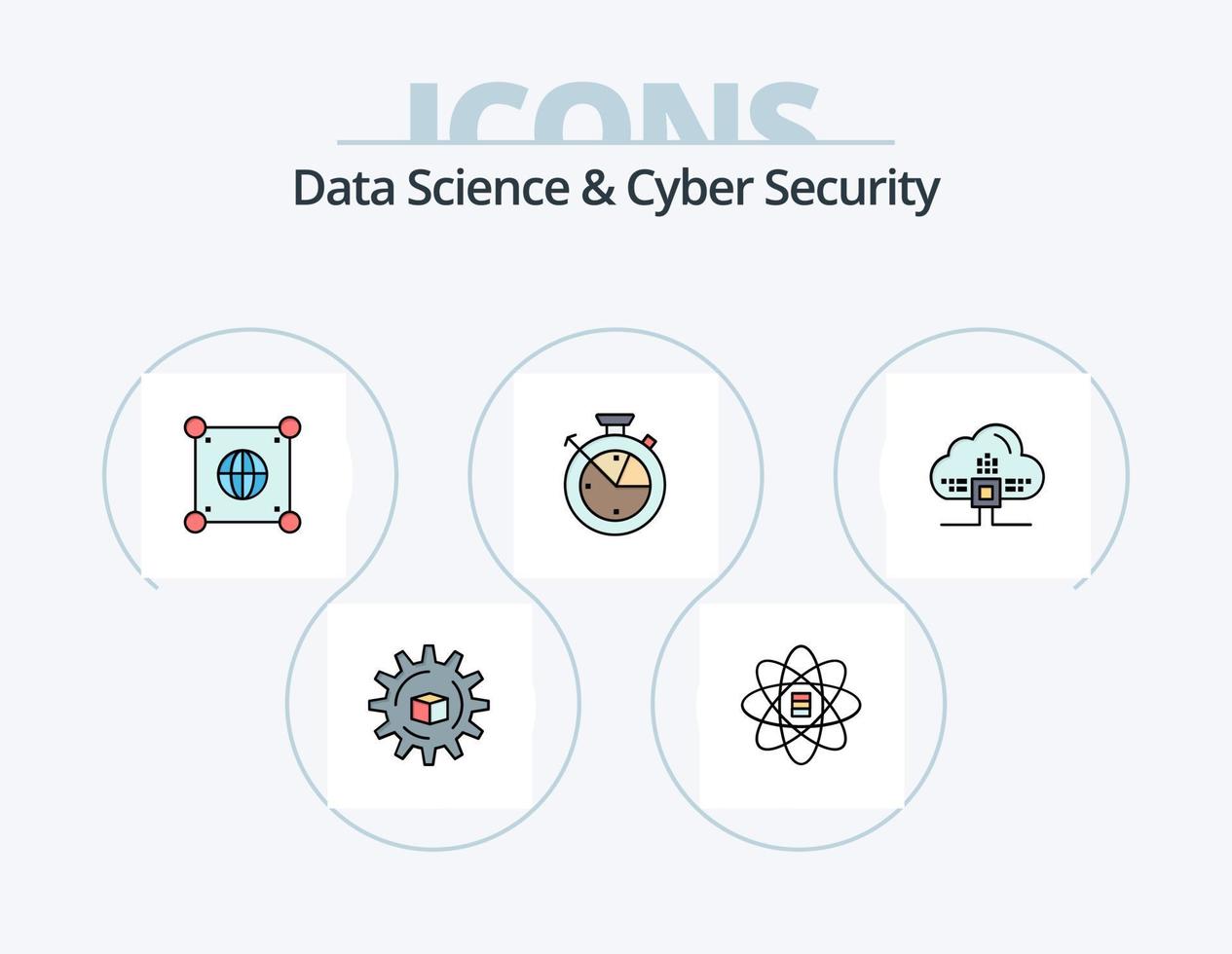 dati scienza e informatica sicurezza linea pieno icona imballare 5 icona design. in profondità . estrazione. grafico. dati scienza. dati vettore