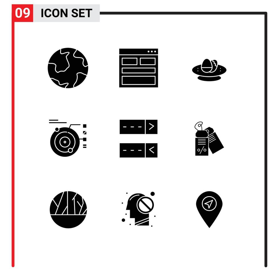 impostato di 9 commerciale solido glifi imballare per orbita dati modulo nido Pasqua modificabile vettore design elementi