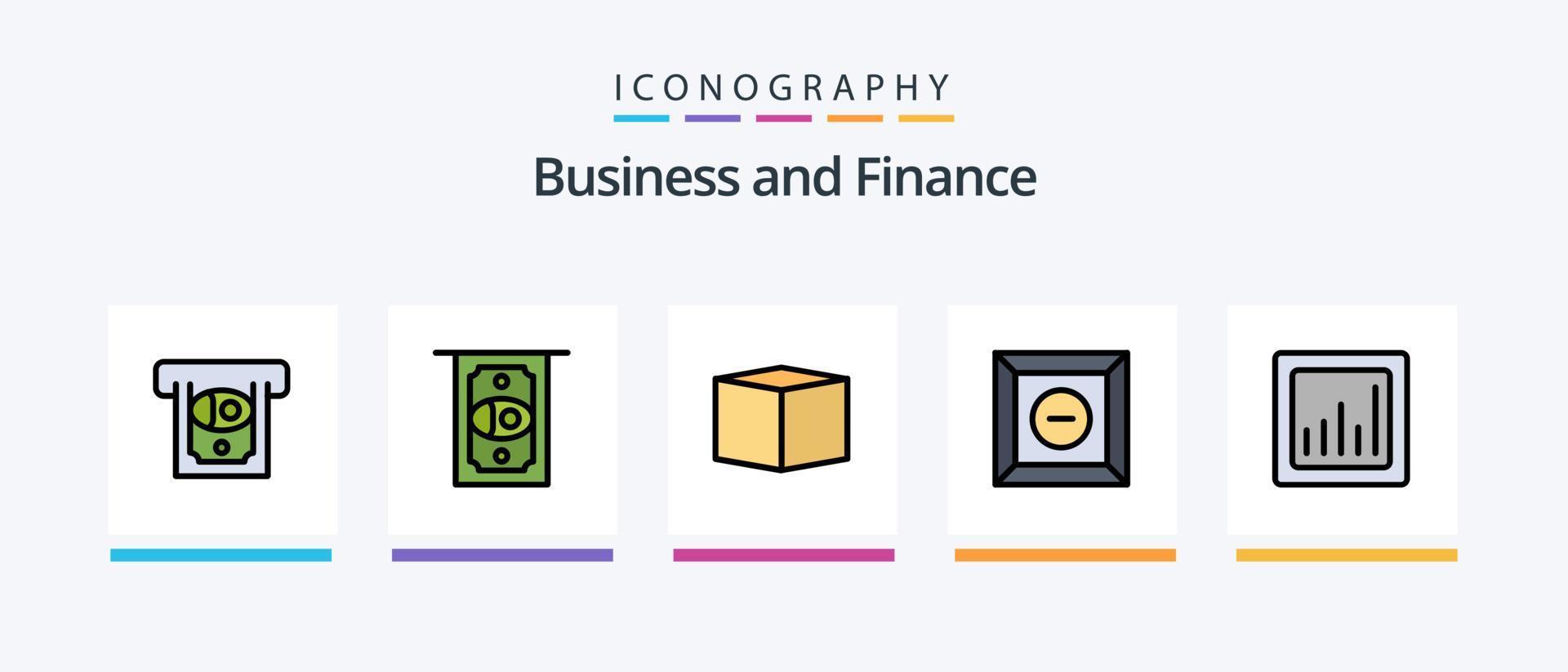 finanza linea pieno 5 icona imballare Compreso .. creativo icone design vettore