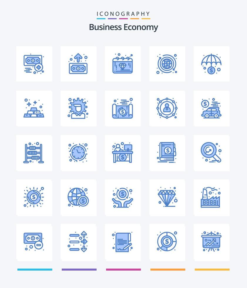 creativo economia 25 blu icona imballare come come bancario. scambio. bancario. economia. i soldi vettore