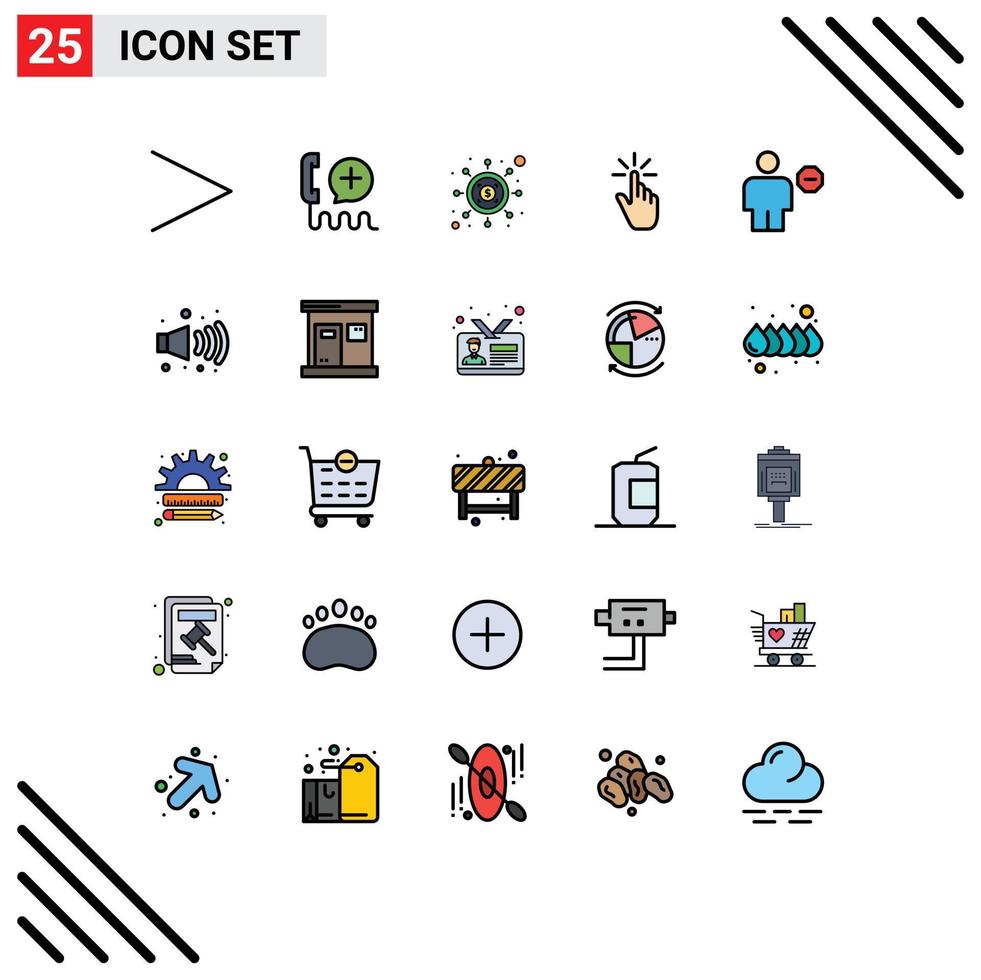 impostato di 25 moderno ui icone simboli segni per rubinetto gesti investimento gesto clic modificabile vettore design elementi