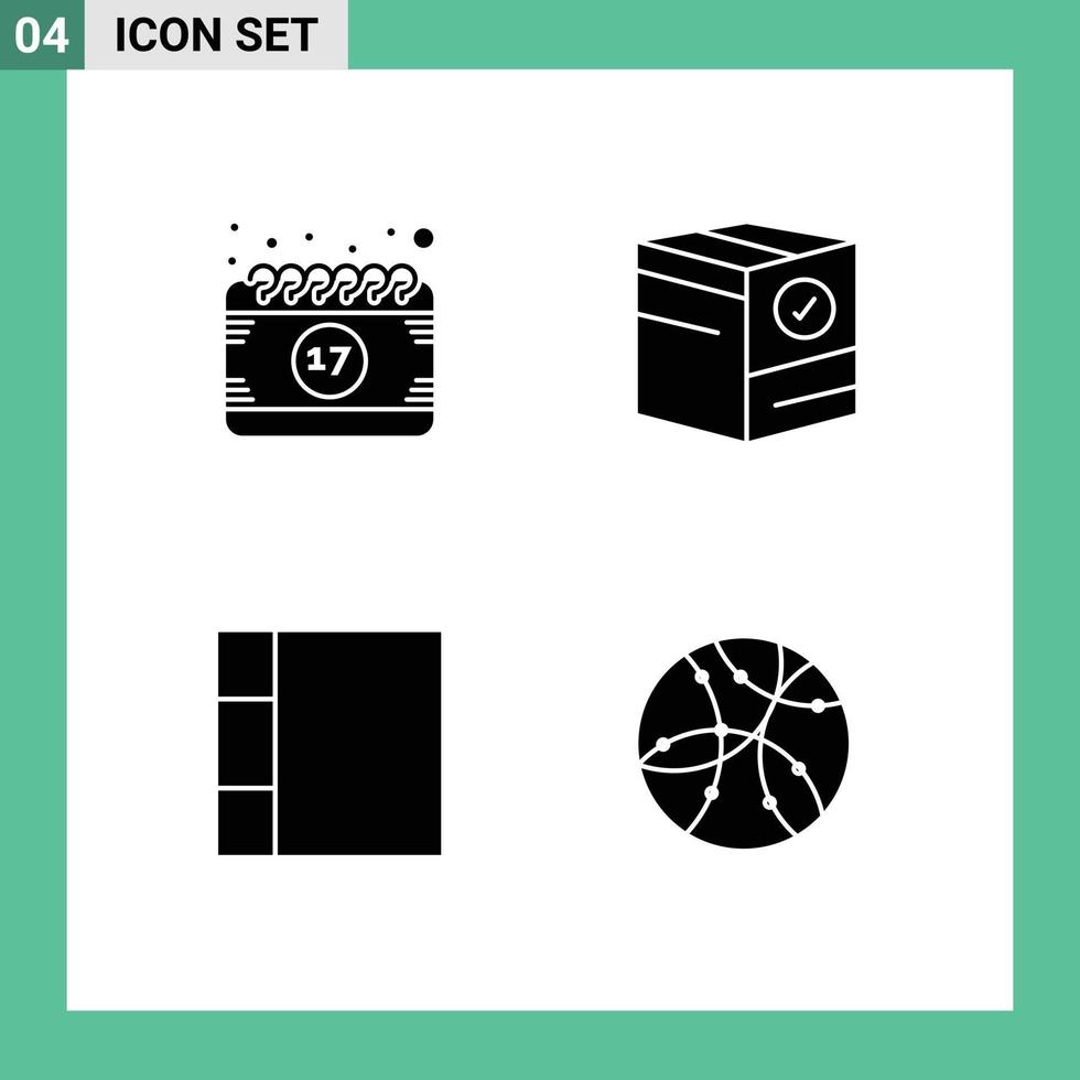 universale icona simboli gruppo di moderno solido glifi di calendario spedizione Festival dai un'occhiata disposizione modificabile vettore design elementi