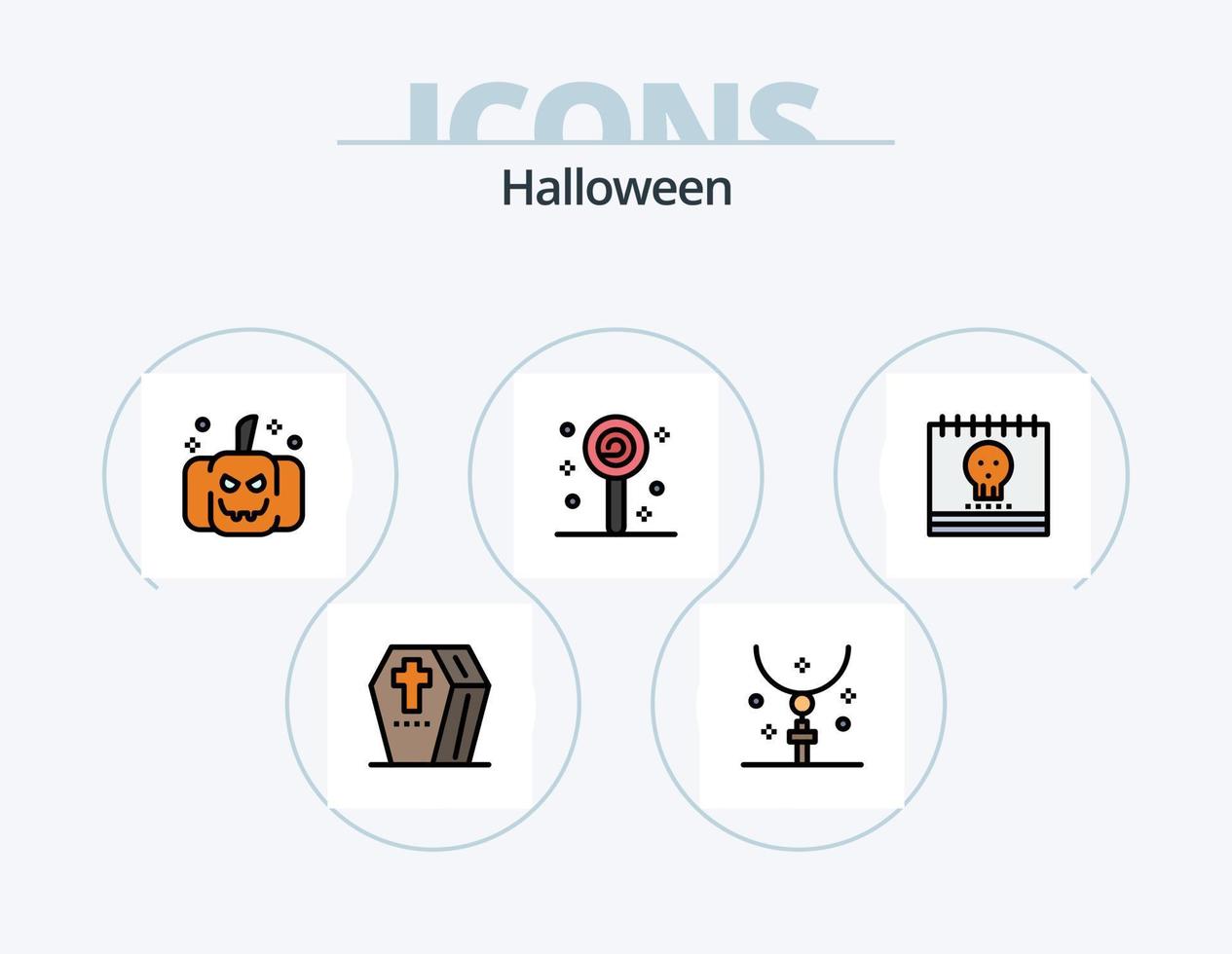 Halloween linea pieno icona imballare 5 icona design. tridente. Halloween tridente. vacanza. spaventoso. pauroso vettore