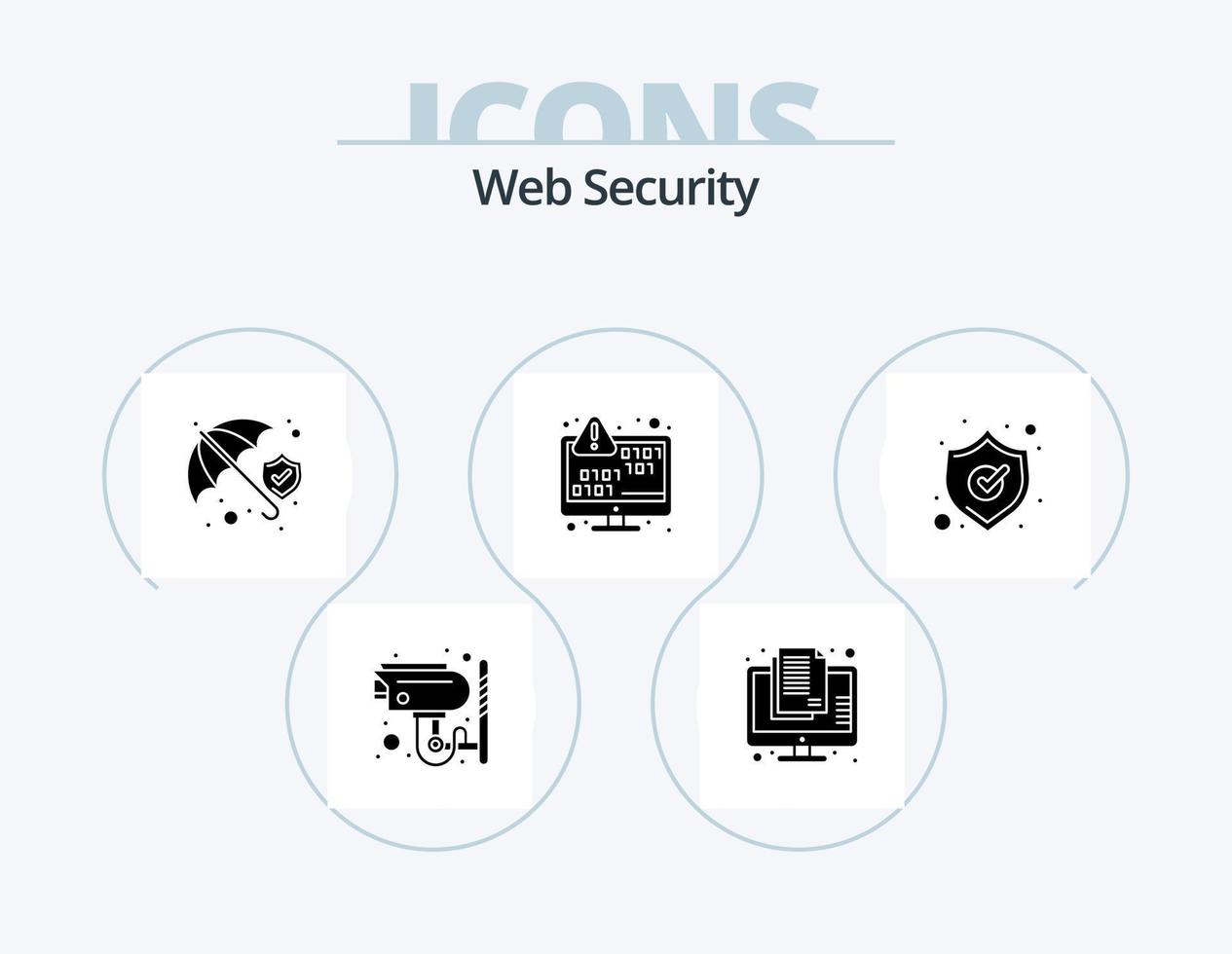 ragnatela sicurezza glifo icona imballare 5 icona design. errore. codifica. segreto. dati crittografia. protezione scudo vettore