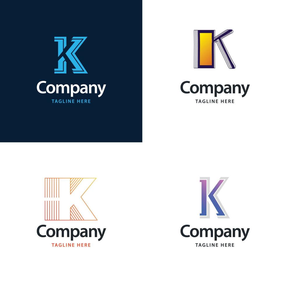 lettera K grande logo imballare design creativo moderno loghi design per il tuo attività commerciale vettore