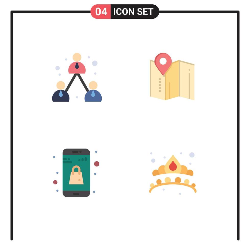 impostato di 4 moderno ui icone simboli segni per attività commerciale pianura moderno perno in linea App modificabile vettore design elementi