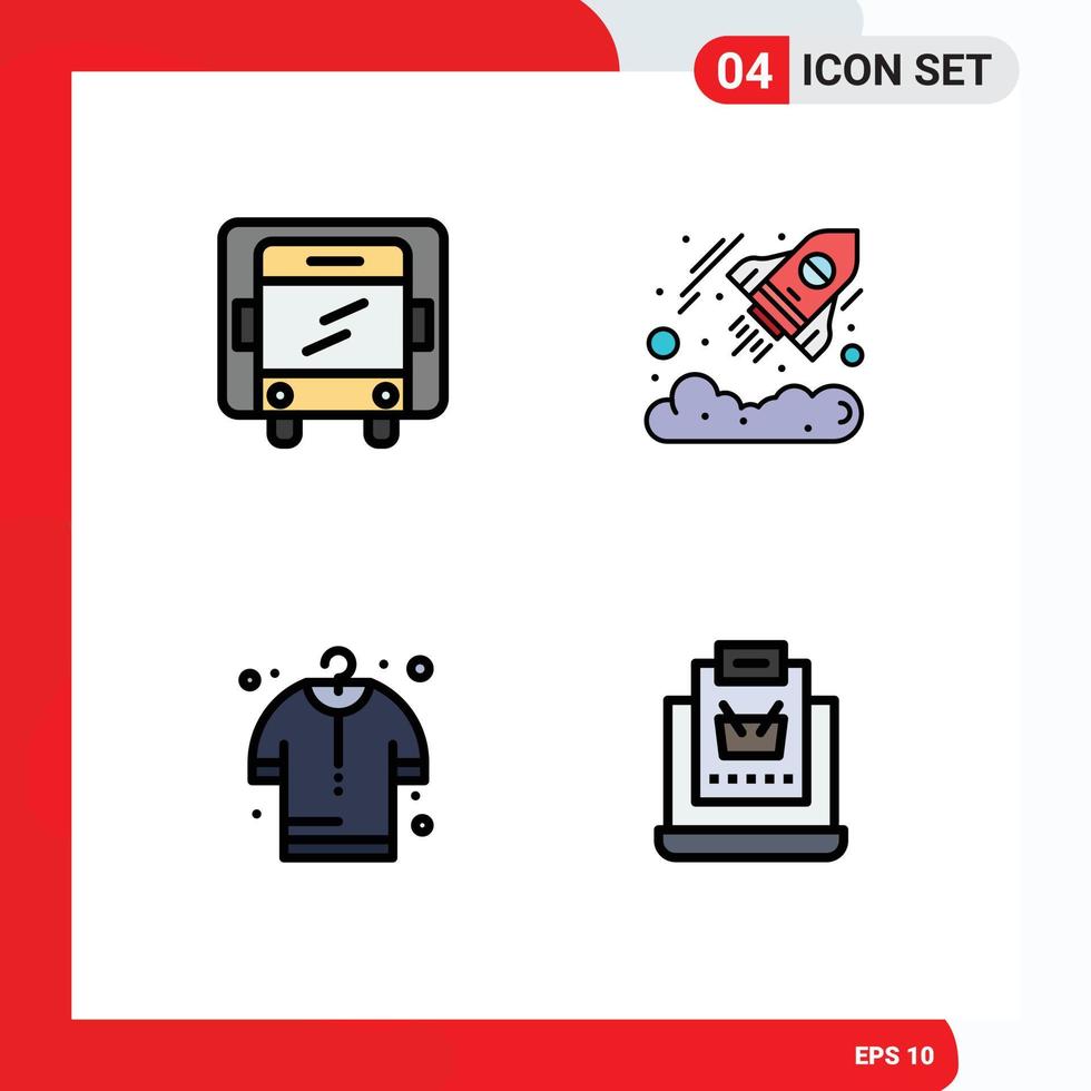 4 creativo icone moderno segni e simboli di consegna shopping attività commerciale avviare Internet modificabile vettore design elementi