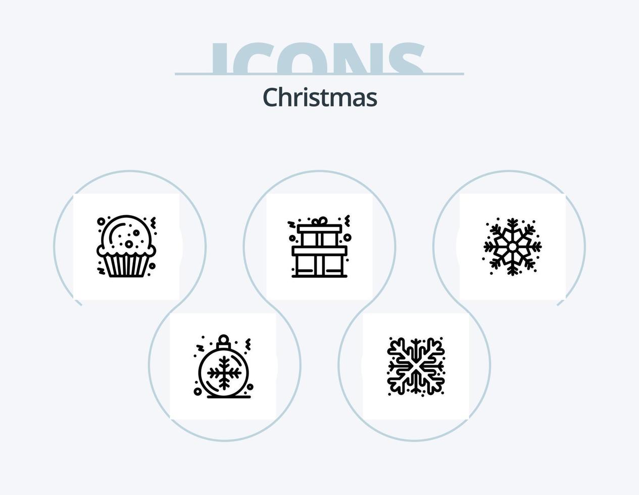 Natale linea icona imballare 5 icona design. . Natale. Natale. sfera. Natale vettore