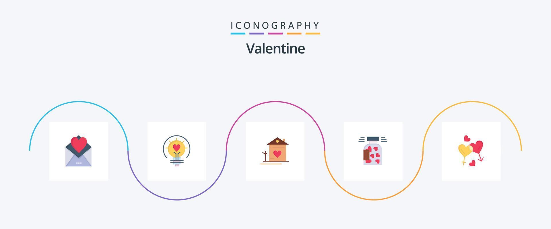 San Valentino piatto 5 icona imballare Compreso amore. san valentino. amore. san valentino. leggero lampadina vettore