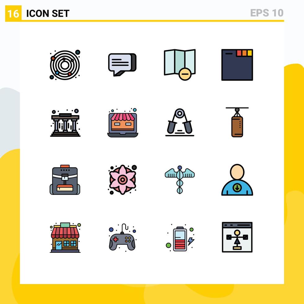 impostato di 16 moderno ui icone simboli segni per in linea memorizzare negozio del browser il computer portatile pilastri modificabile creativo vettore design elementi