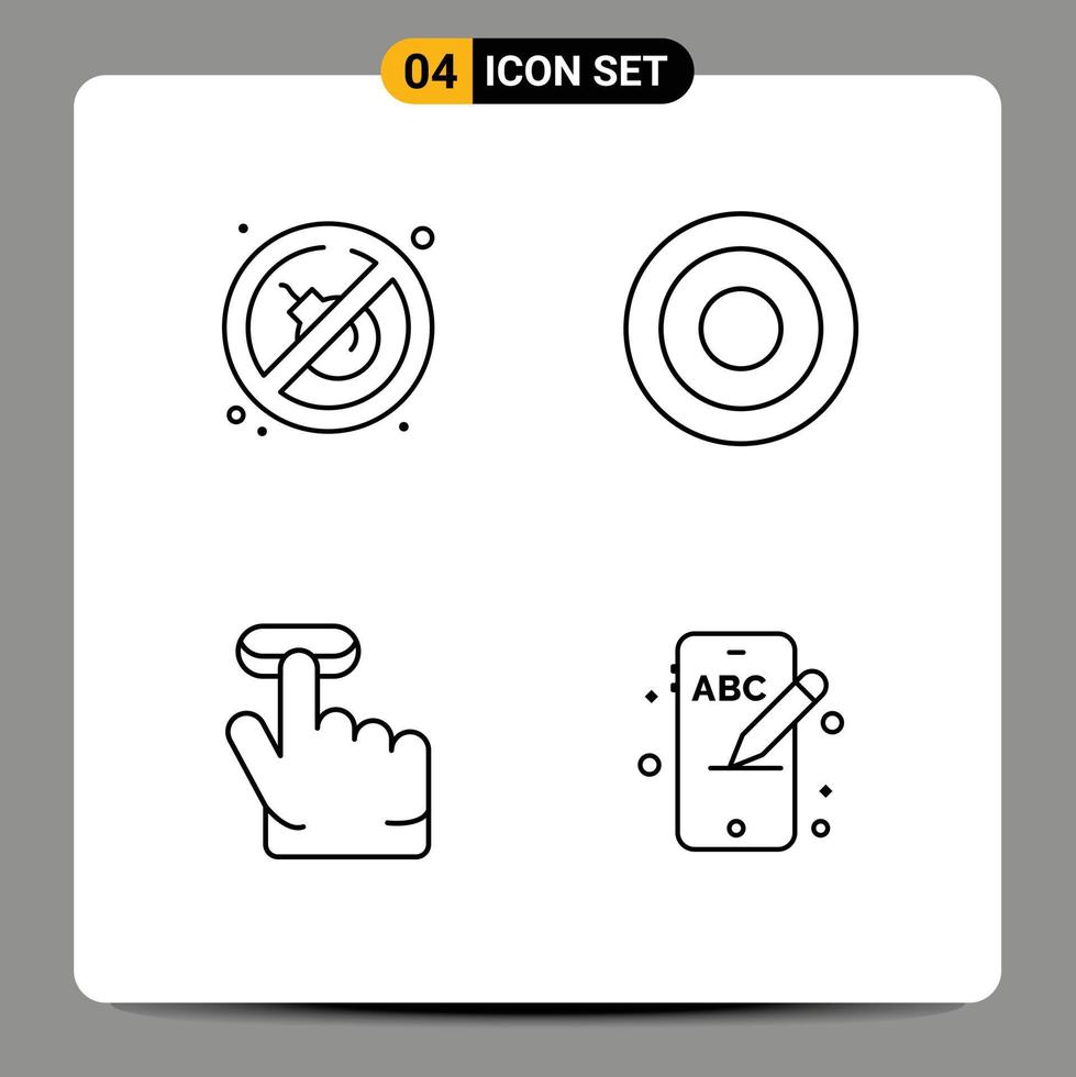 azione vettore icona imballare di 4 linea segni e simboli per fuoco gesto di base utente formazione scolastica modificabile vettore design elementi