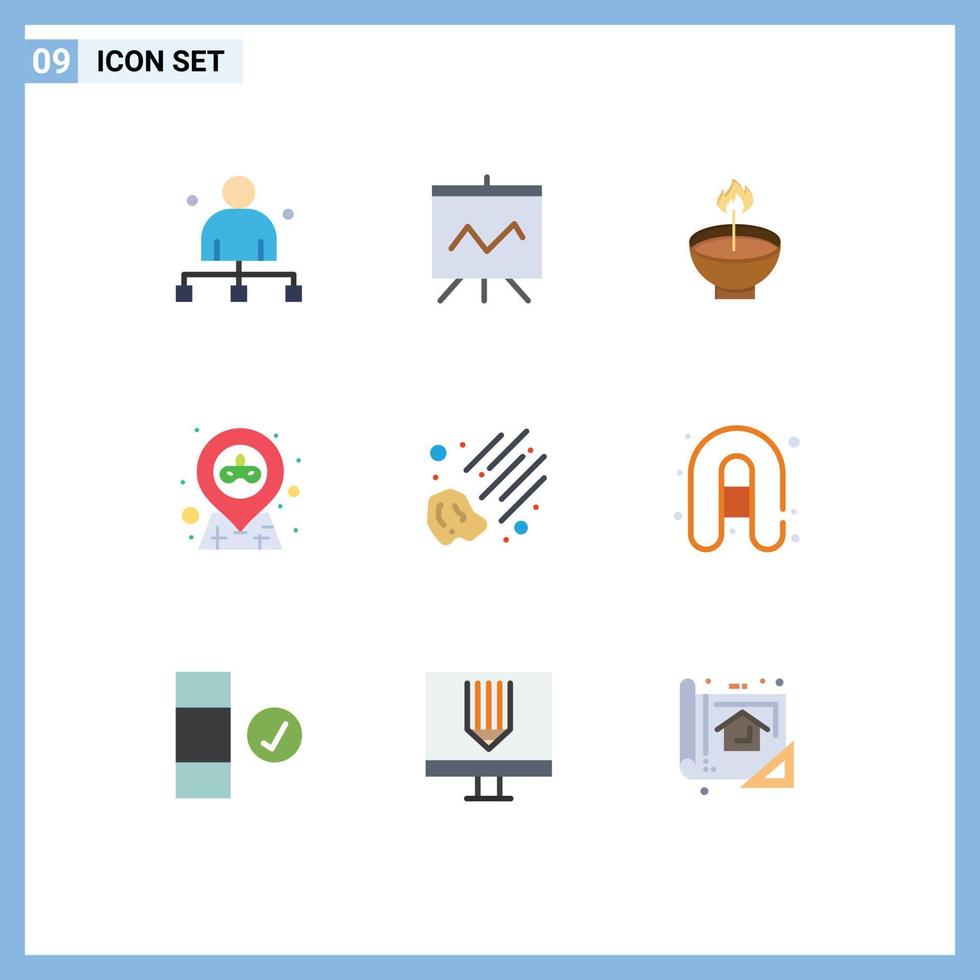 impostato di 9 moderno ui icone simboli segni per perno Posizione celebrare ligh Festival modificabile vettore design elementi