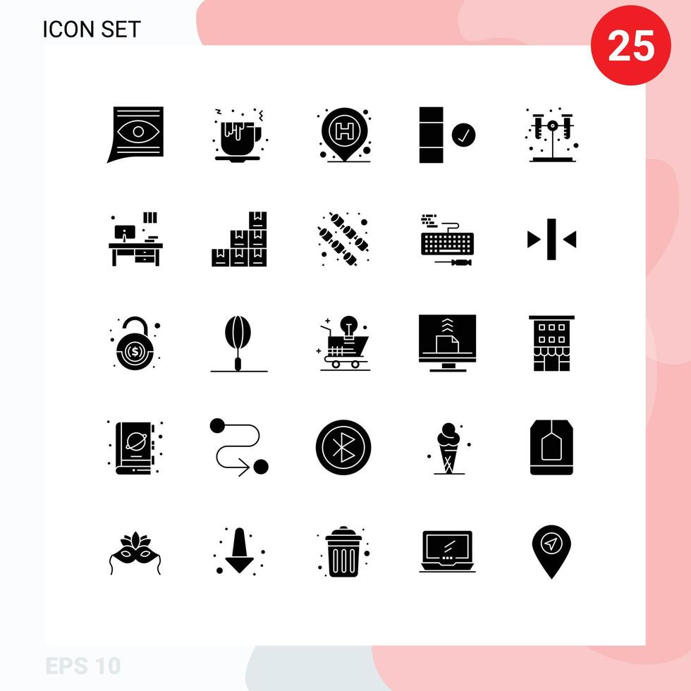 impostato di 25 moderno ui icone simboli segni per test dati cibo completare cartello modificabile vettore design elementi