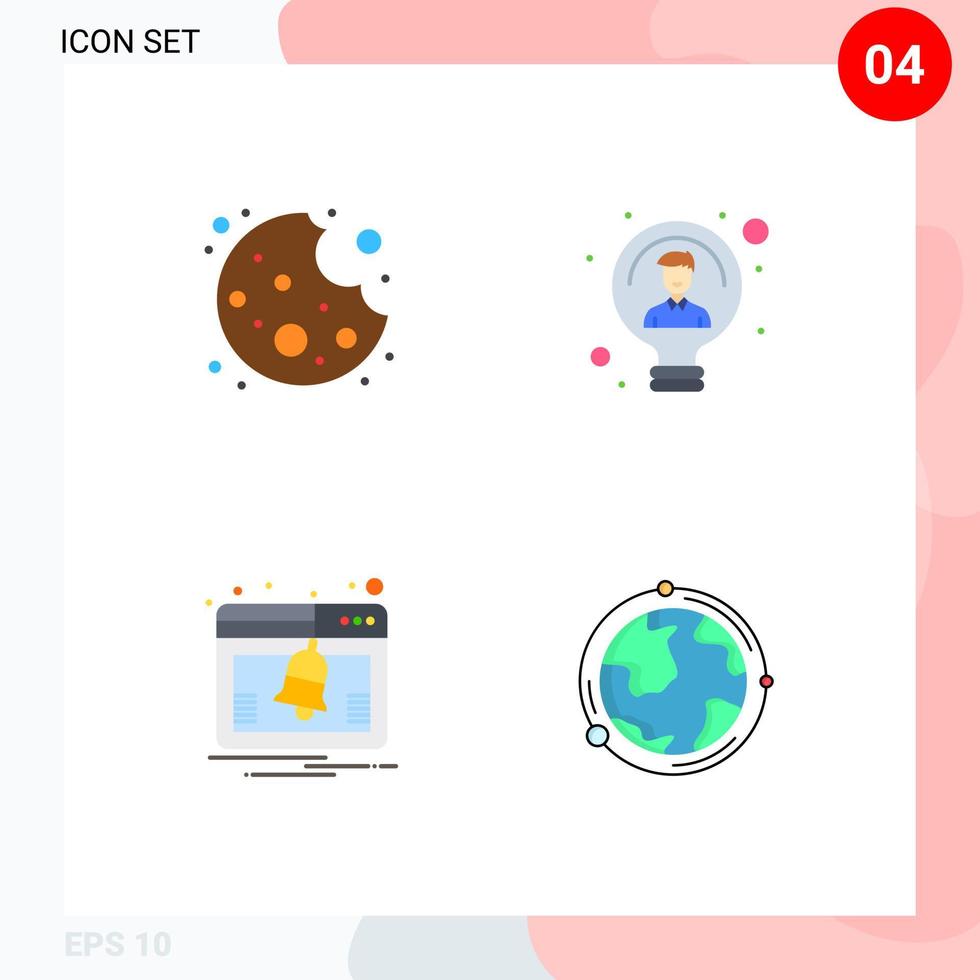 4 creativo icone moderno segni e simboli di mordere attività lampadina persona notifica modificabile vettore design elementi