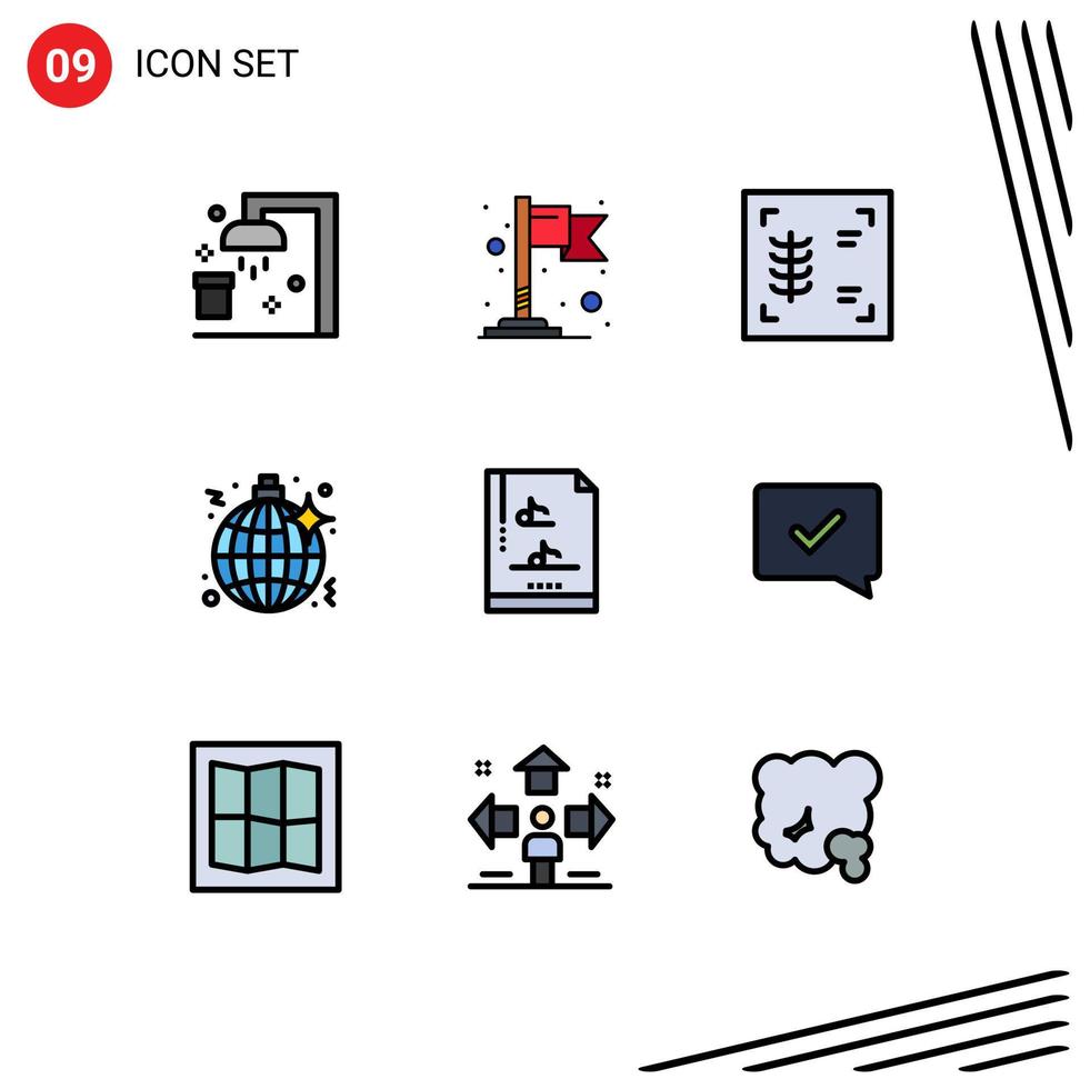 9 creativo icone moderno segni e simboli di approvare musica costolette file documento notte modificabile vettore design elementi
