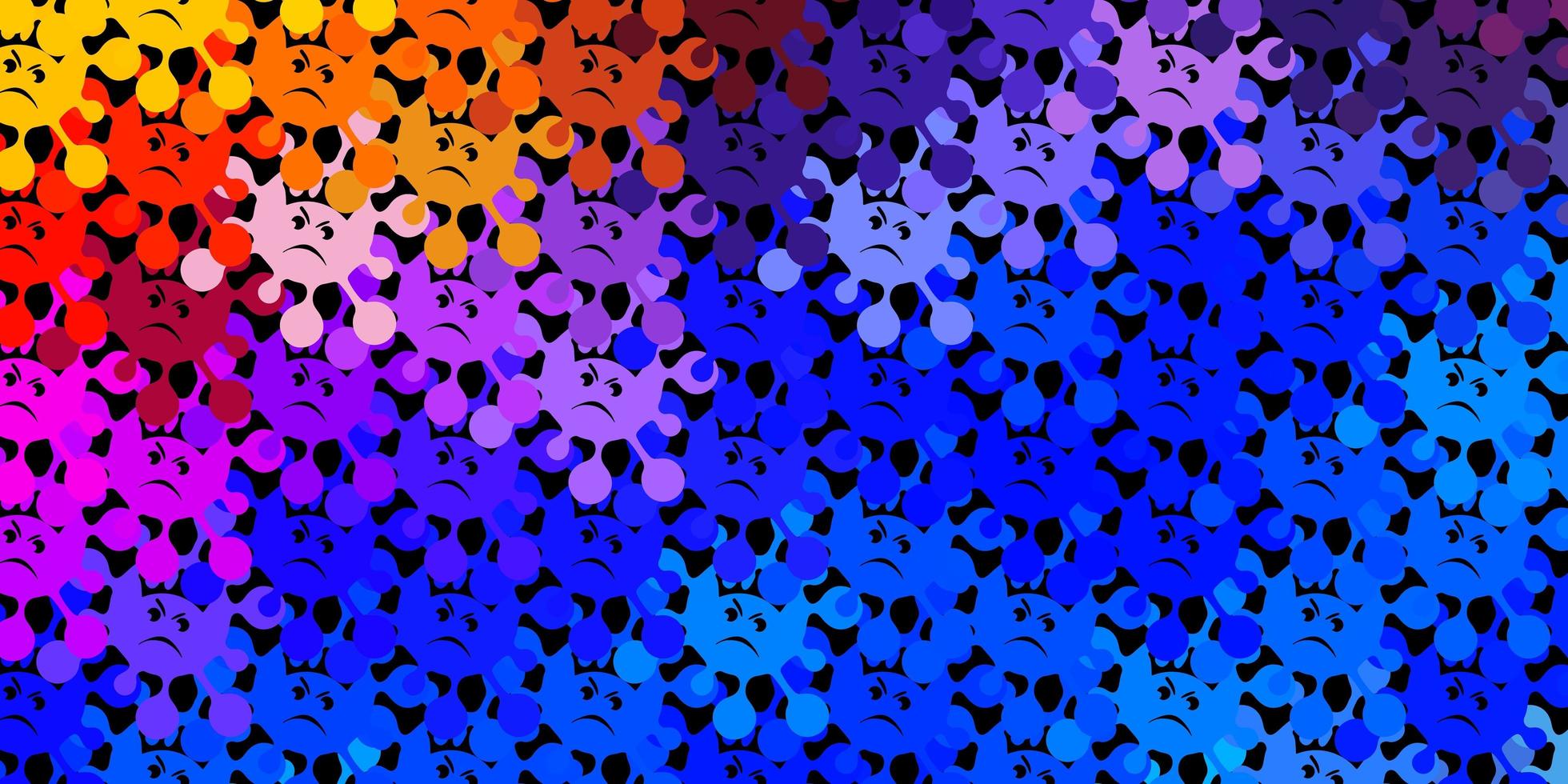 trama vettoriale multicolore scuro con simboli di malattia
