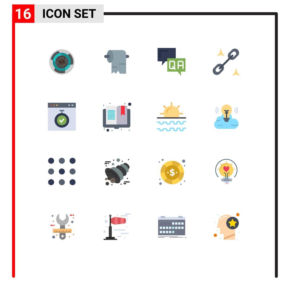 16 creativo icone moderno segni e simboli di del browser ufficio carta clip Aiuto modificabile imballare di creativo vettore design elementi