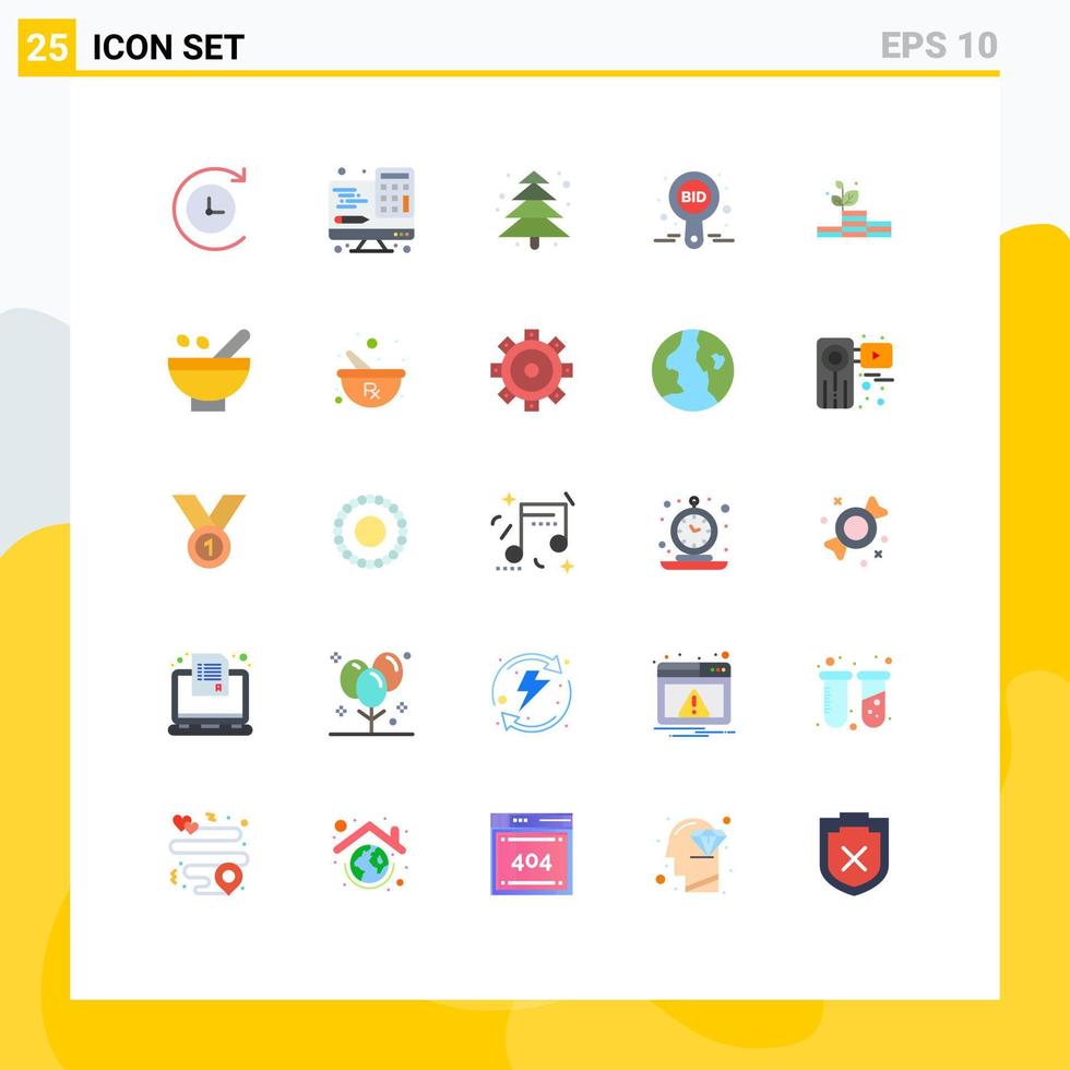 impostato di 25 moderno ui icone simboli segni per successo crescita campeggio crescere competere modificabile vettore design elementi