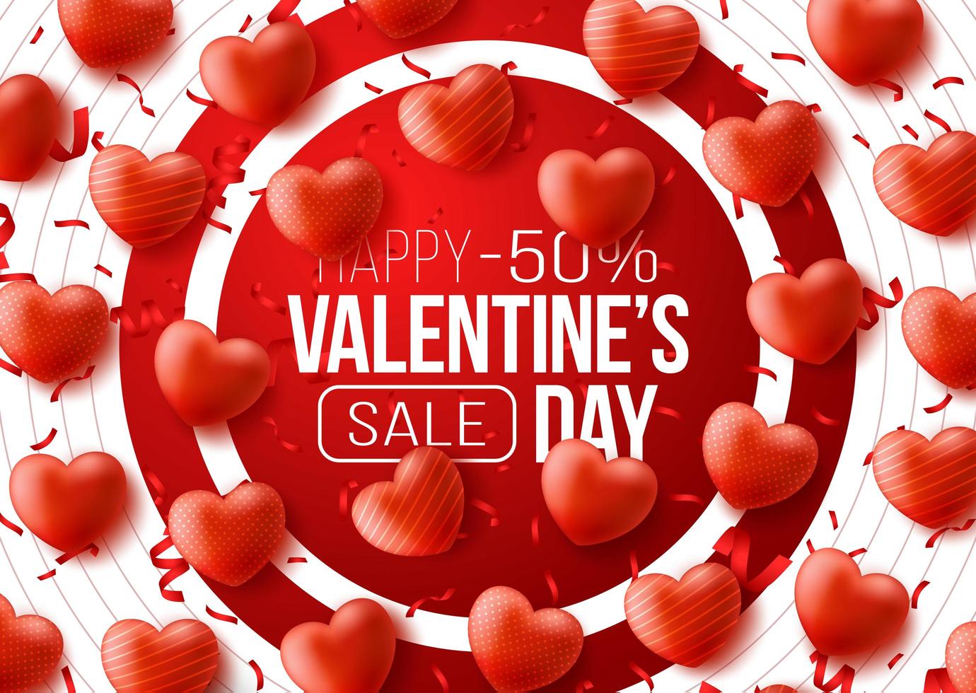 banner web promozionale per la vendita di san valentino vettore