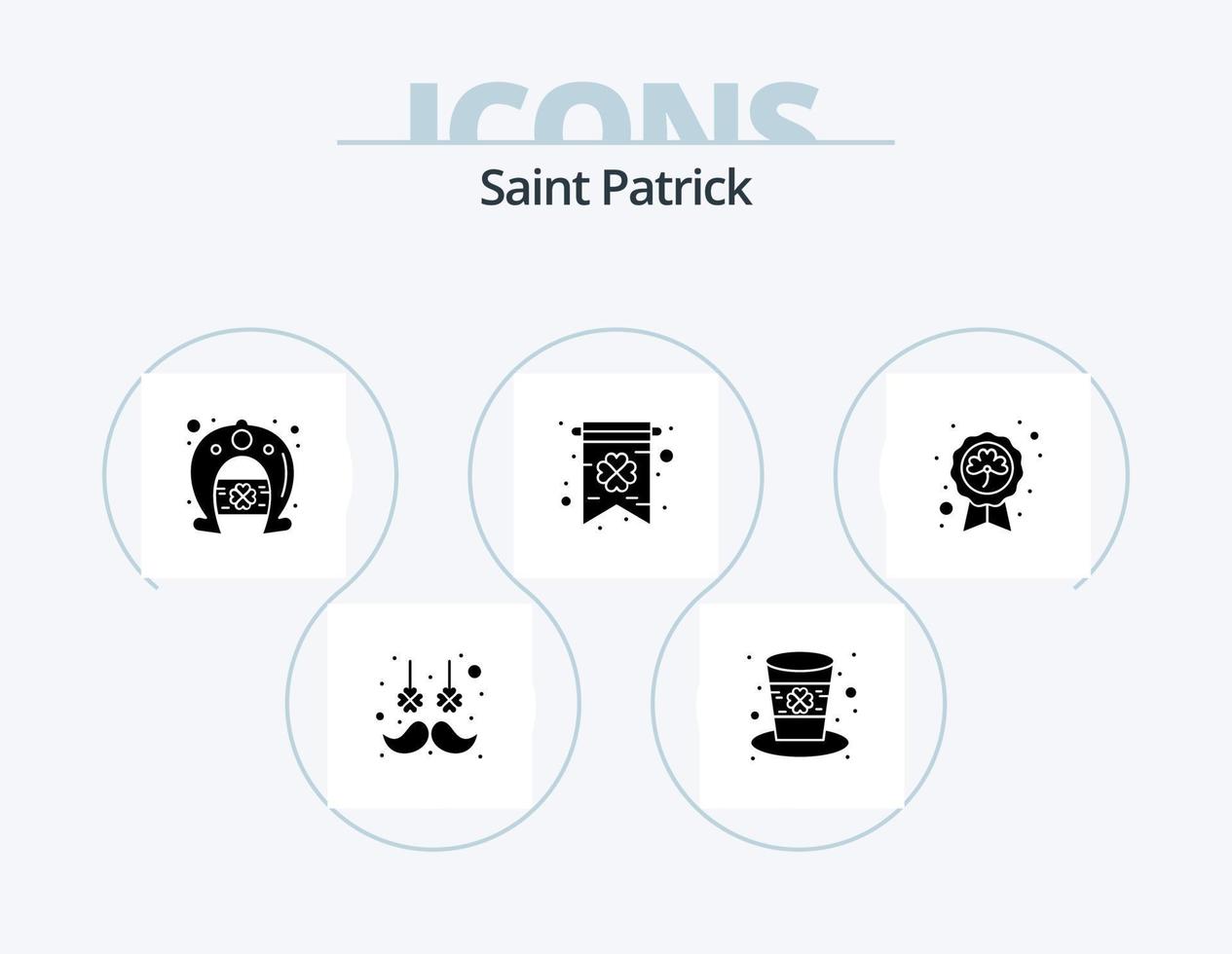 santo patrick glifo icona imballare 5 icona design. patrick. giorno. giorno. saluto carta. carta vettore