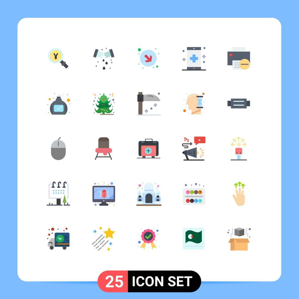 25 utente interfaccia piatto colore imballare di moderno segni e simboli di computer modulo piombatura fitness App modificabile vettore design elementi