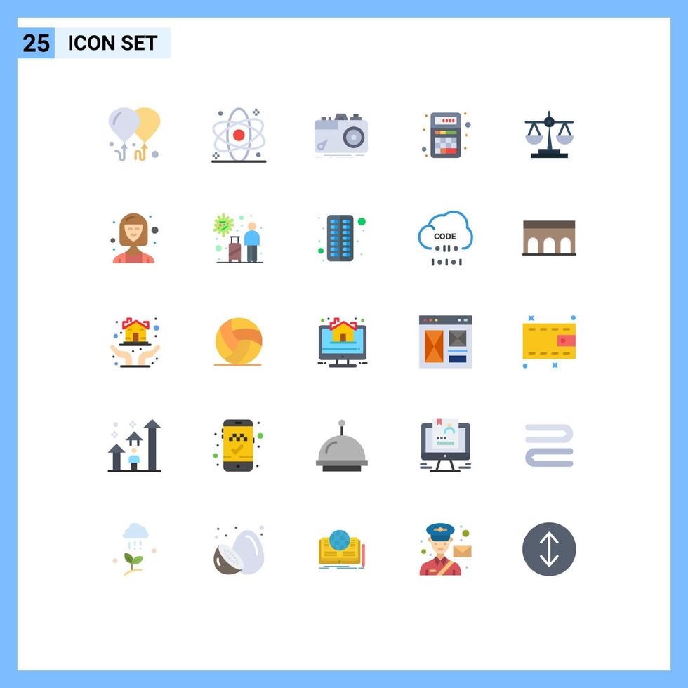 piatto colore imballare di 25 universale simboli di interazione applicazioni telecamera App apertura modificabile vettore design elementi
