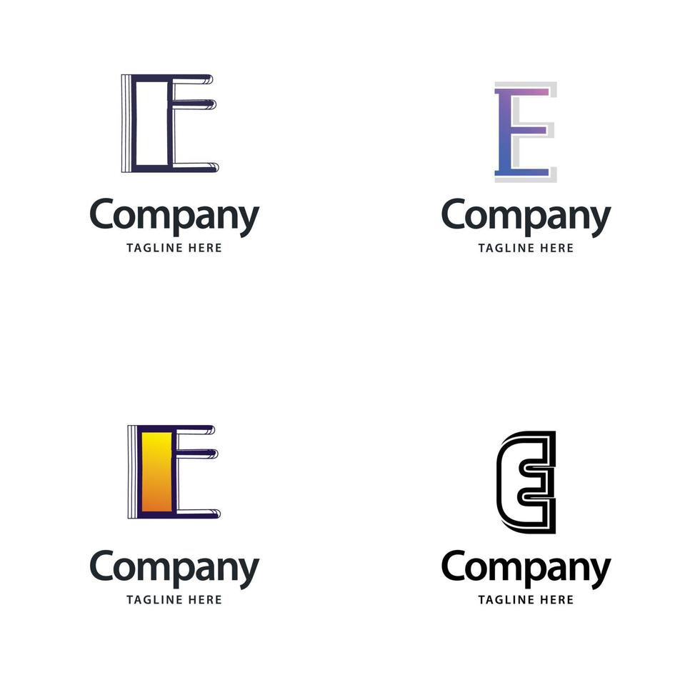 lettera e grande logo imballare design creativo moderno loghi design per il tuo attività commerciale vettore