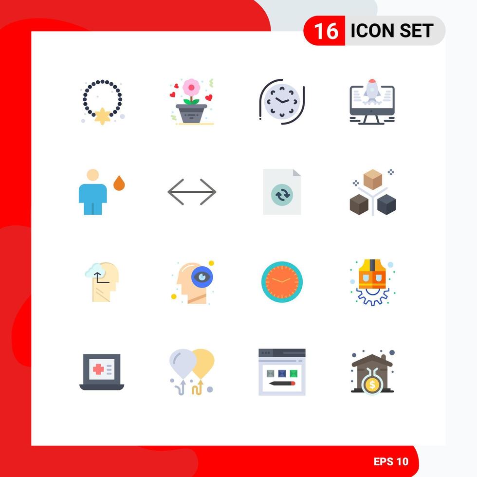 mobile interfaccia piatto colore impostato di 16 pittogrammi di campo avatar rosa avviare computer modificabile imballare di creativo vettore design elementi