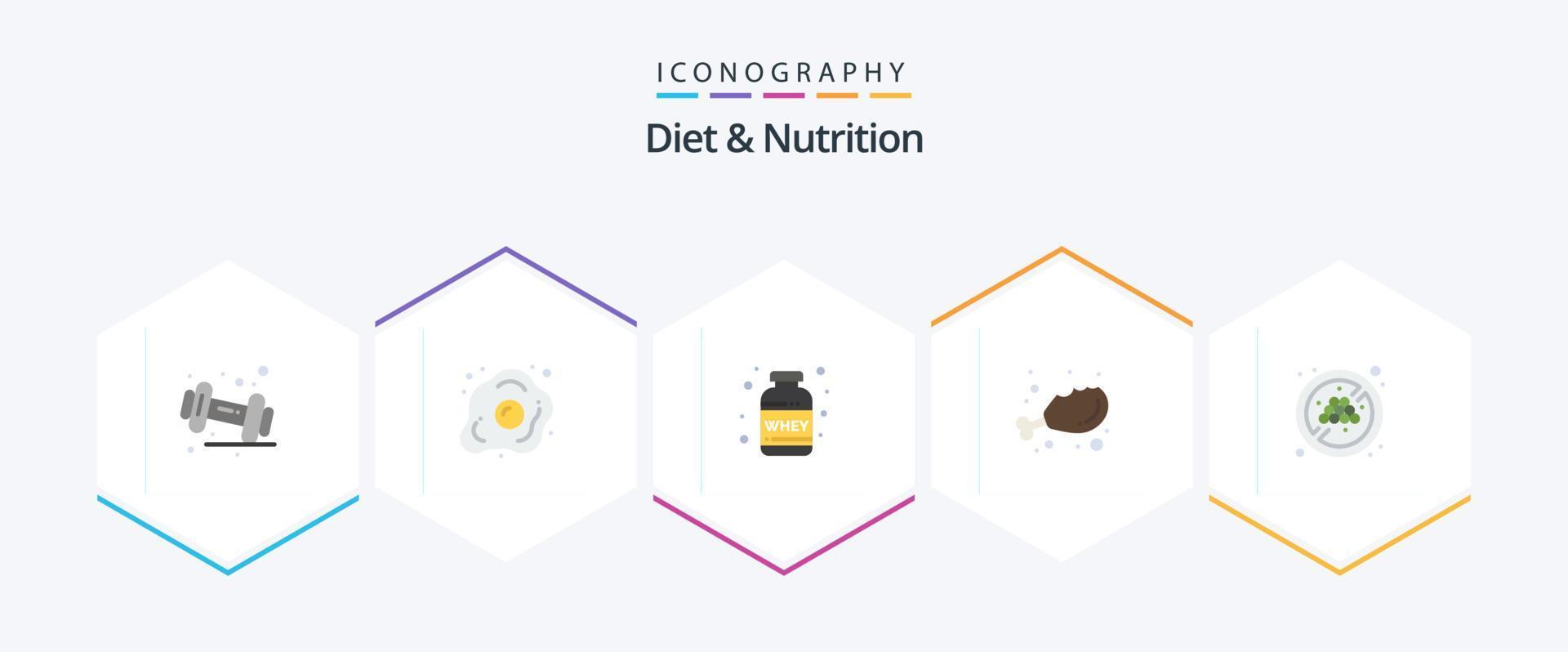 dieta e nutrizione 25 piatto icona imballare Compreso no dieta. cibo. nutrizione. dieta. siero vettore