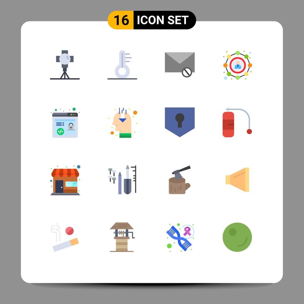 16 universale piatto colori impostato per ragnatela e mobile applicazioni http condivisione Busta SEO spam modificabile imballare di creativo vettore design elementi