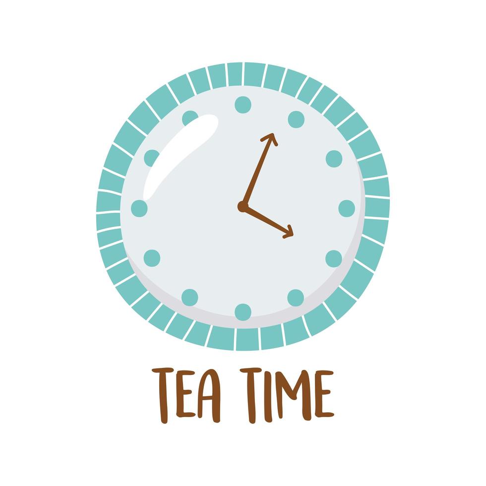 tè, orologio tea time design isolato vettore