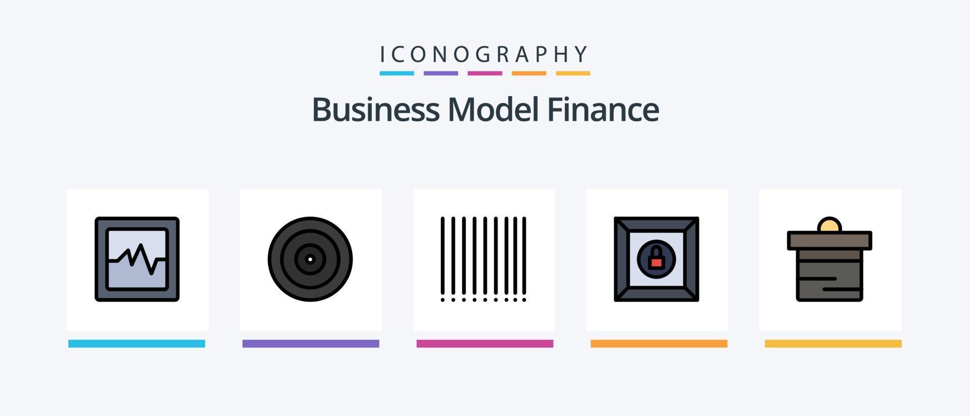 finanza linea pieno 5 icona imballare Compreso . finanza. finanza. e-commerce. attività commerciale. creativo icone design vettore