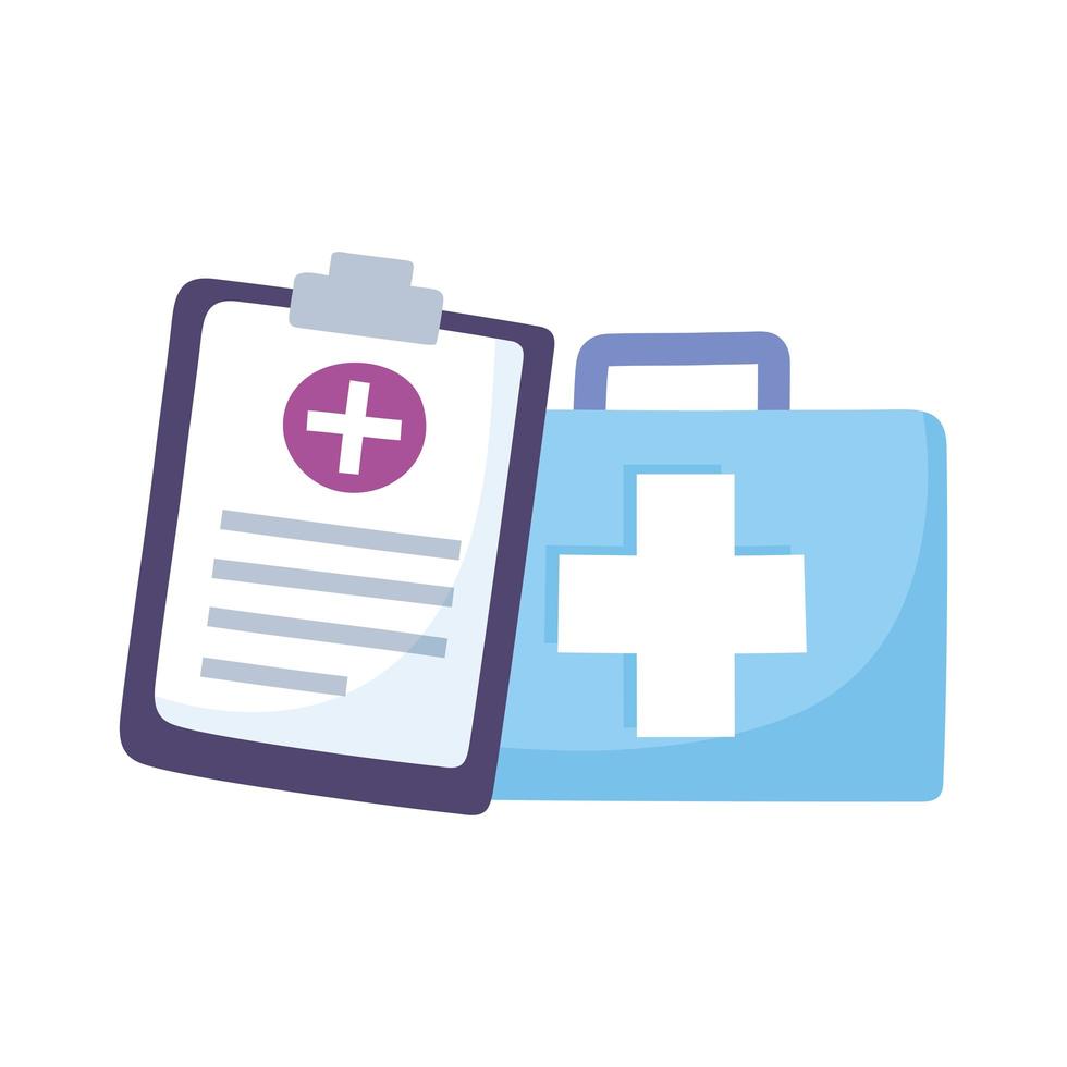telemedicina, kit di referto medico di pronto soccorso e trattamento e servizi sanitari online vettore