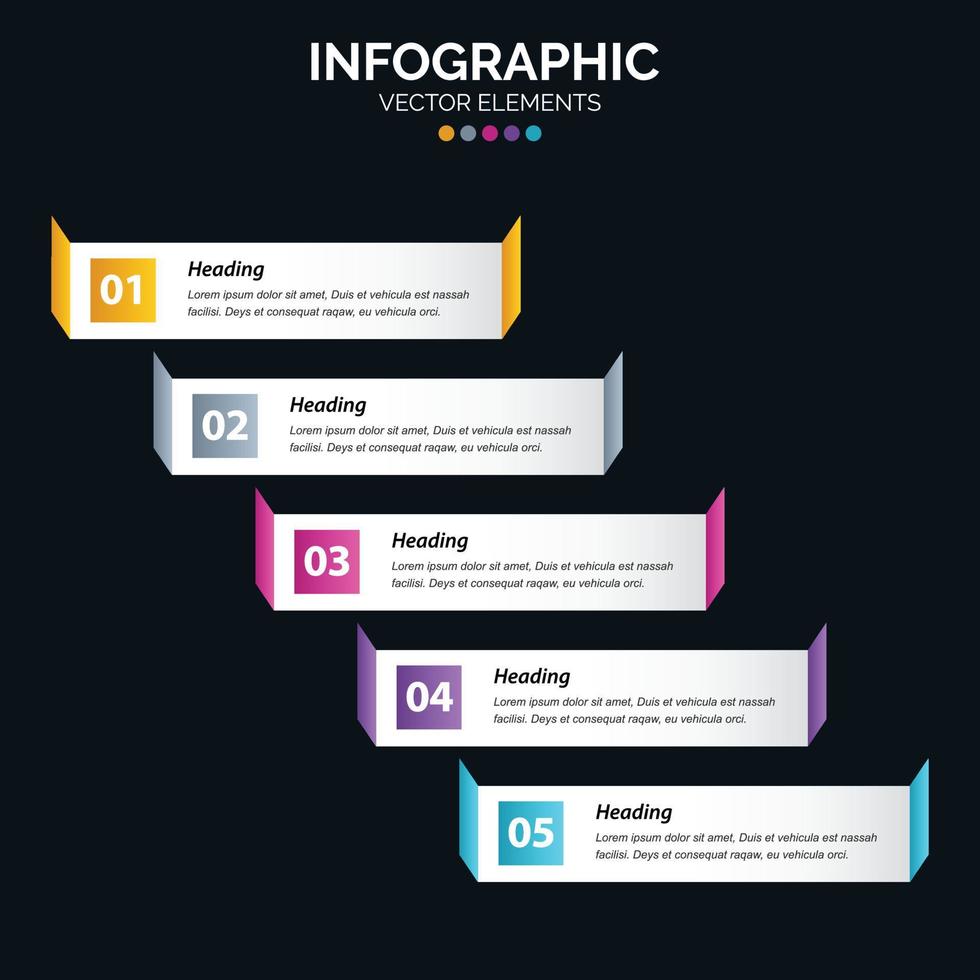 5 passaggi infografica design vettore e marketing può essere Usato per flusso di lavoro disposizione