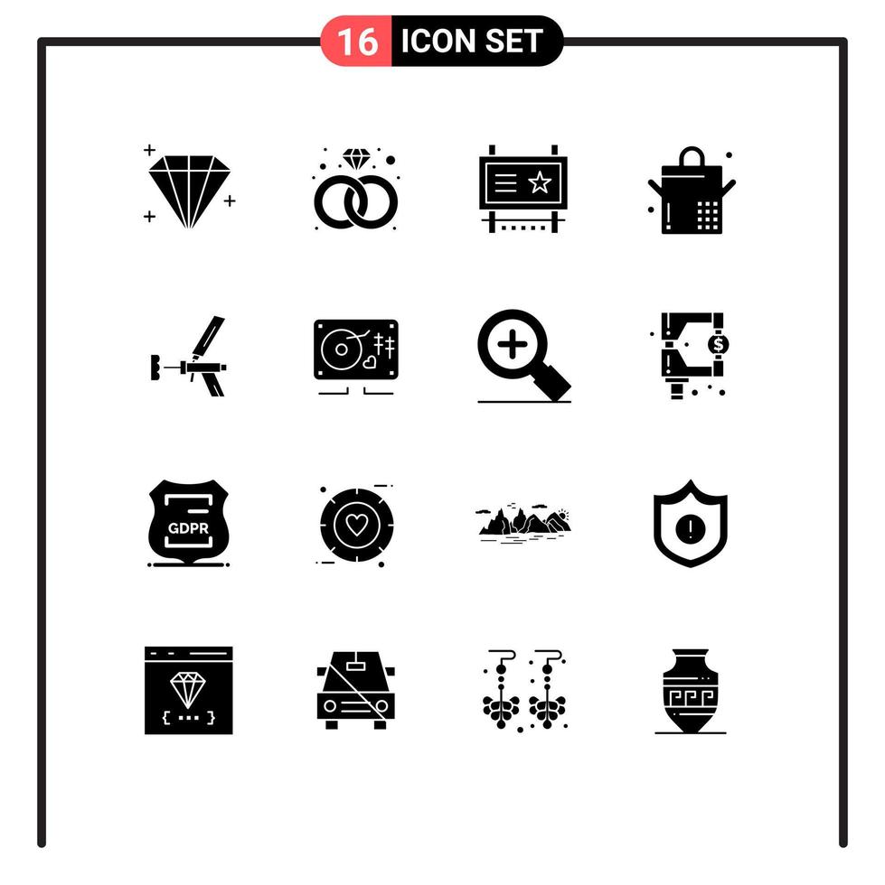 impostato di 16 moderno ui icone simboli segni per riparazione costruzione tabellone edificio casseruola modificabile vettore design elementi