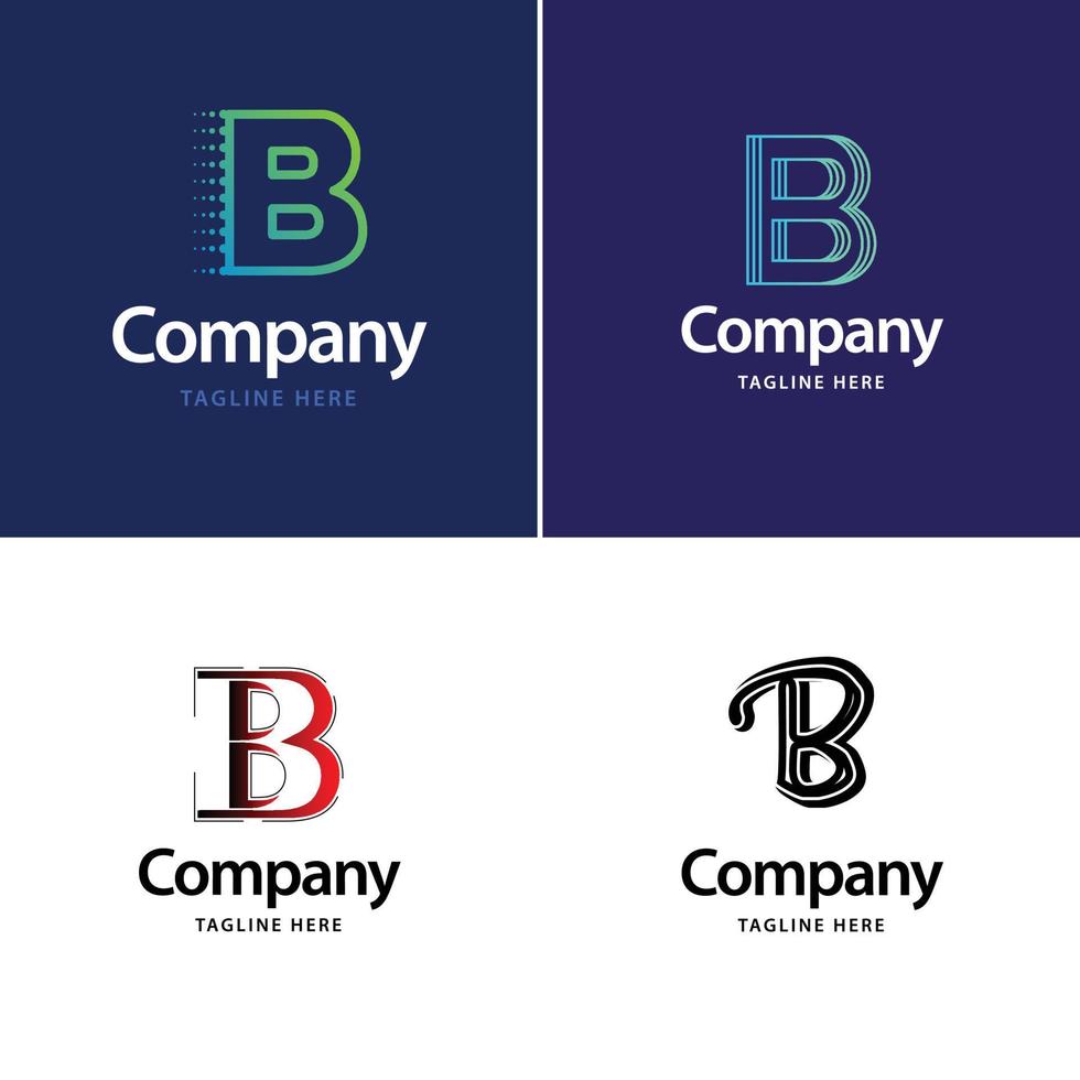 lettera B grande logo imballare design creativo moderno loghi design per il tuo attività commerciale vettore